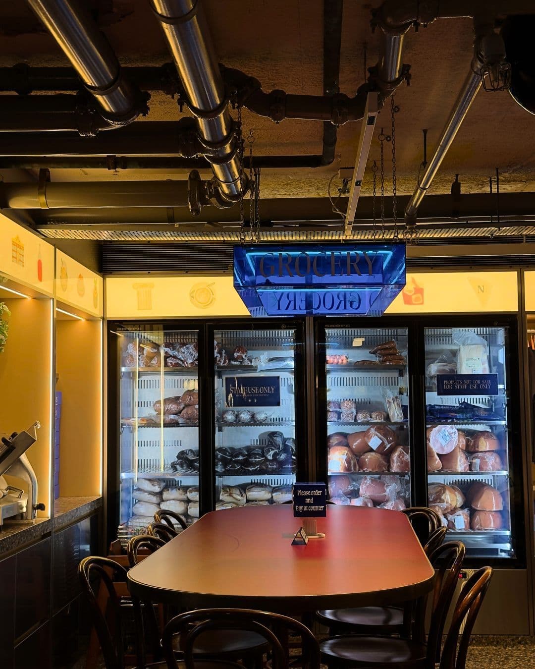 seating and dining in bright deli